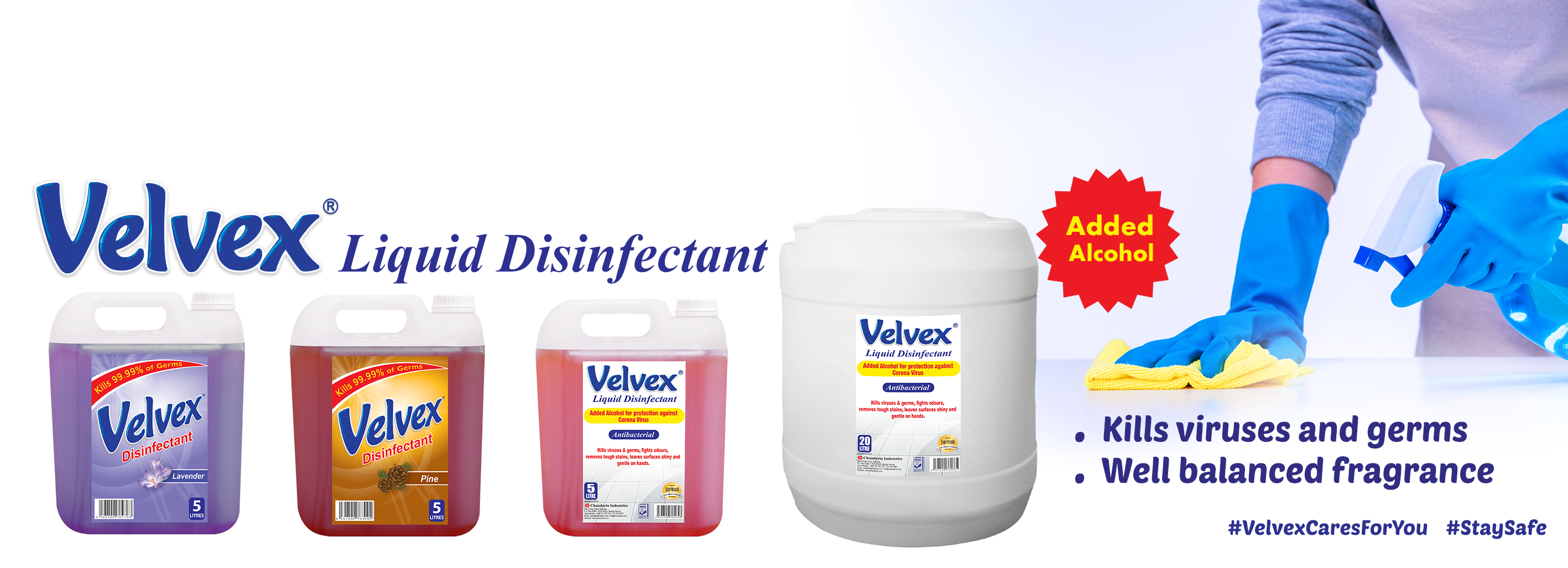 Velvex Liquid Disinfectant Range Fragrance