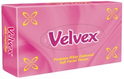 Velvex Premium White Embossed Junior Facial Tissues 80s